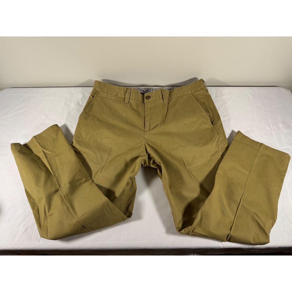 Southern Pines Mens Khaki Chino Pants 34W x 30L Straight Leg Stretch Tan Brown